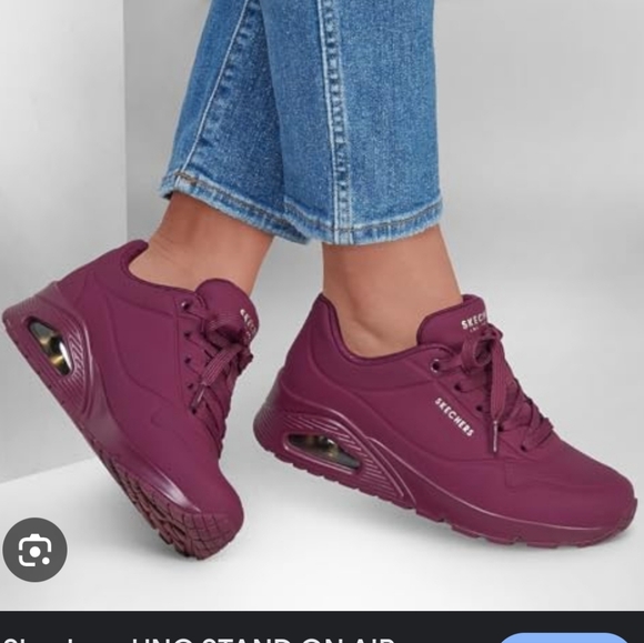EUC Women’s Skechers Shoes Uno Stand on Air size 8 Medium Color Plum - Picture 7 of 7